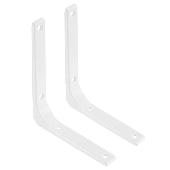 Uxcell 2Pcs Floating Shelf Brackets, 5 x 6 Inch Heavy Duty Wall Shelf Supports, Steel Joint Angle Brackets for Wood Shelves, Cabinets, Countertop Support, White