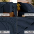 thumbnail image 5 of Mellanni 4-Piece Iconic Full Bedsheet Set - Microfiber, 16" Deep Pocket, Cooling, Wrinkle, Fade, Stain Resistant, Navy Blue, 5 of 7