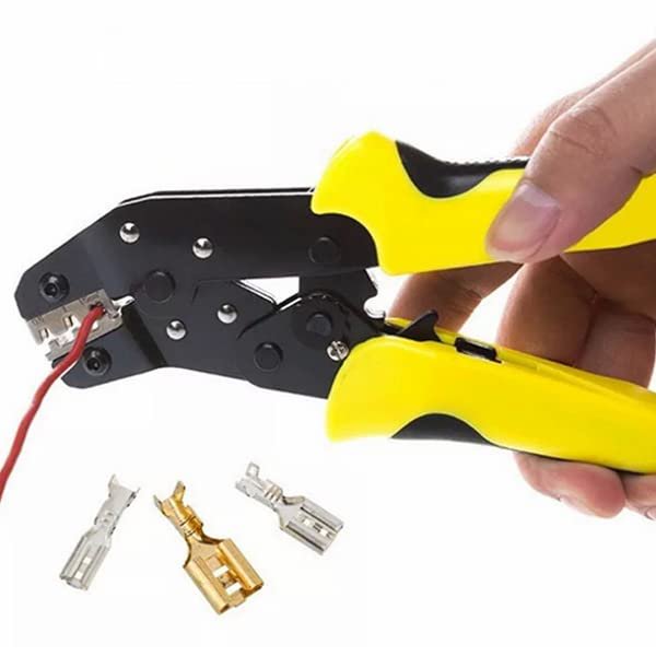 Alicates de Crimpado Multifuncionales con Mecanismo de Trinquete para Terminales Aisladas - Herramienta Profesional para Conectores TAB y Cableado Eléctrico
