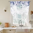 thumbnail image 3 of Purple Botanical Tie Up Curtain Valance for Window,Adjustable Rod Pocket Window Curtains Shades,Spring Weeping Eucalyptus Leaves Light Filtering Valance Drapes for Kitchen Living Room Bedroom 42"x63", 3 of 9