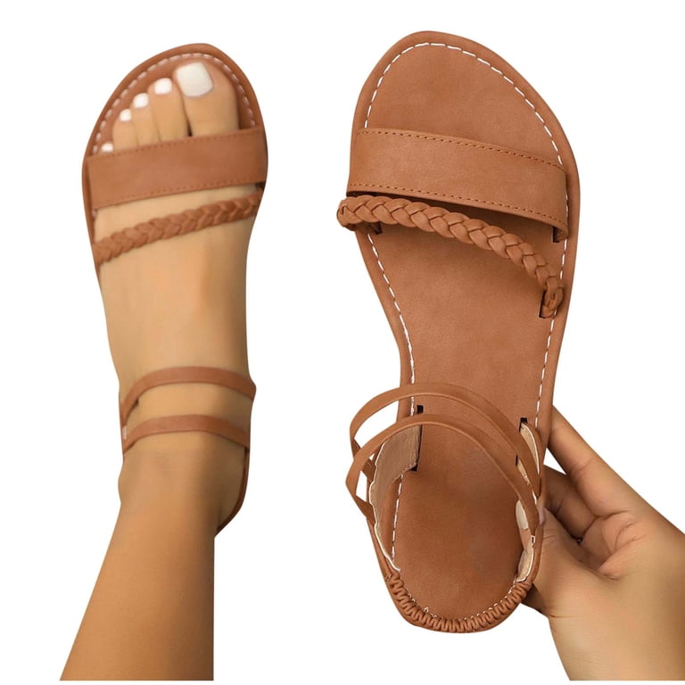 Womens Summer Comfort Flats Sandals- Wide Width Flat Beach  display picture 1