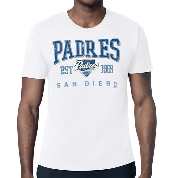 Men's Starter White San Diego Padres Distressed Logo T-Shirt