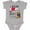 AC-Heather Grey, variant on I Wear Bows My Daddy Wears Fireman Boots Girls Baby Bodysuit