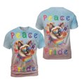 thumbnail image 3 of Peace Love Pride Siamese with Rainbow Sunglasses LGBT LGBTQ+ All Over Print 3D Shirt Unisex Merch Cat Lover Kitten Owner Gifts - 01004, 3 of 6