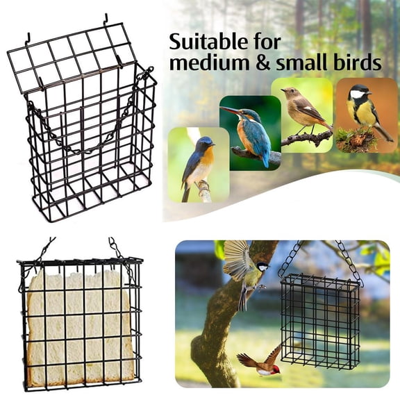 Clerance! PawCasa 1pcs Square Bird Feeder Cage Bird Feeder Fruit and Suet Feeder Hot T8