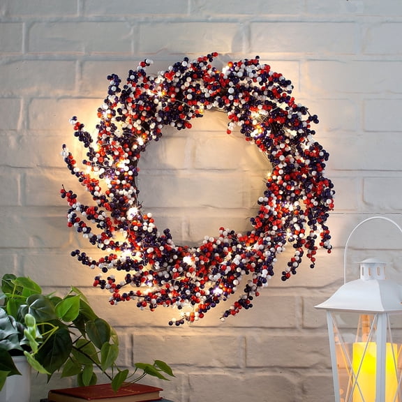 Fun Express Light-Up Red White & Blue Patriotic Wreath