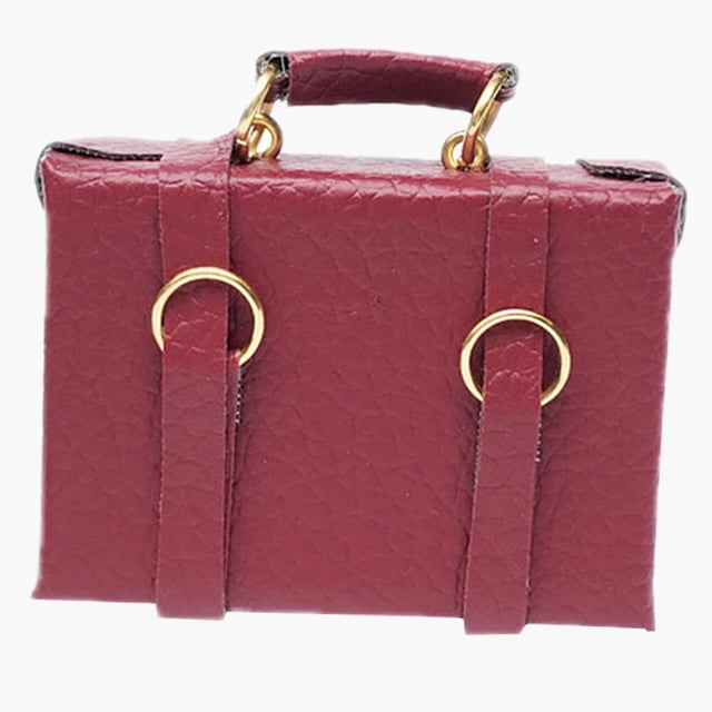1/12 escala muñeca casa Mujer bolsa miniatura casa decoración artesanías rojo Sunnimix Bolso de casa de muñecas