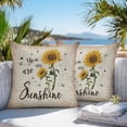 thumbnail image 3 of Throw Pillow Covers 26x26 Inch Set of 2, Yellow Sunflower Waterproof Outdoor Pillow Covers, Summer Vintage Flower Bee Sunshine Decorative Cushion Pillowcases for Couch, Sofa, Bed, Garden, Patio, 3 of 9