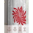 Red Grey Flowers Sheer Curtains for Living Room Bedroom Modern Abstract ...