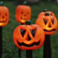 thumbnail image 2 of Halloween Pumpkin Stake Lights Set of 5, Solar Lighted 3D Pumpkins Outdoor Waterproof for Garden, Pathway and Yard Decoration, 2 of 6