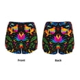 thumbnail image 3 of Easygdp Mexican Flower Traditional1 for Women's Athletic Shorts - High-Waist, Quick-Dry Workout Shorts with Pockets, Ideal for Running, Yoga, and Training-Large, 3 of 7