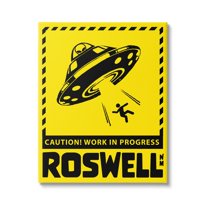 Stupell Industries Caution Roswell NM Alien UFO Travel & Places Painting Gallery Wrapped Canvas Print Wall Art