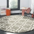 thumbnail image 2 of SAFAVIEH Hudson Louise Plush Geometric Shag Area Rug, Grey/Ivory, 5' x 5' Round, 2 of 6