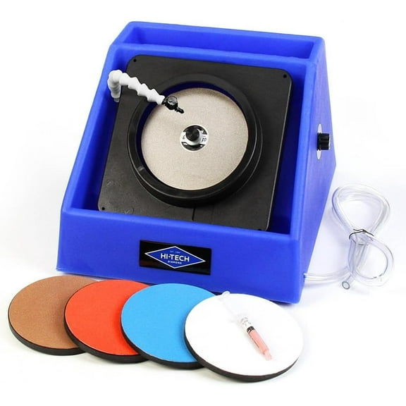 Hi-Tech Diamond 6" Slant Cabber - Lapidary Equipment, Stone & Mineral Rock Polisher, Grinder, Shaper Machine w/ Variable Speed Motor, Includes Rock Mineral Polishing Accessory Kit