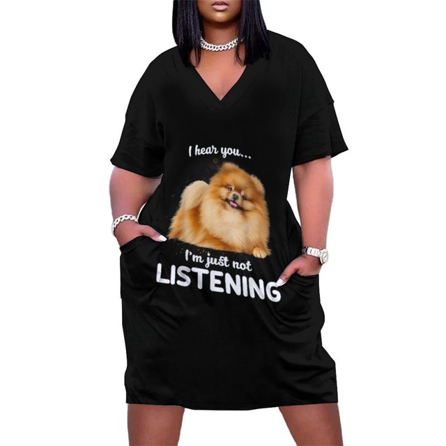 Pomeranian I hear you not listening Loose Pocket Dress summer clothes for women long dresses for women Evening dresses