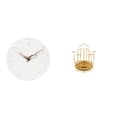 thumbnail image 1 of Reloj de pared decorativo con soporte para tazas, organizador de tazas de café, estante para tazas de té, soporte de exhibición con platillos y almace, 1 of 8