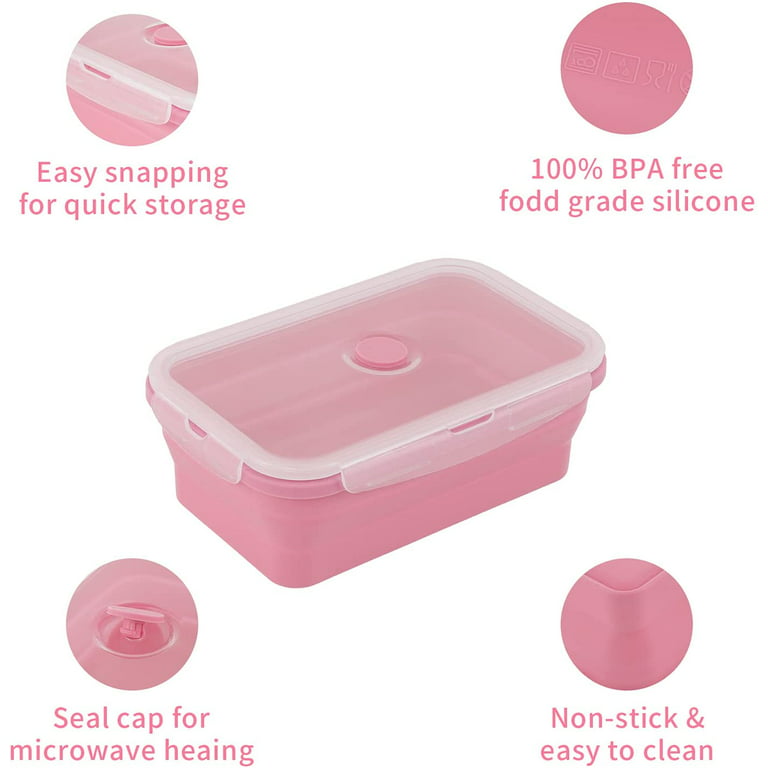 2pcs Pink Mini Sealed Baby Food Storage Containers For Jam Separation,  Kids' Snacks Organizer