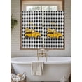 thumbnail image 4 of Yellow Truck 2 Panel Kitchen Curtains for Windows, Farmhouse Bee Daisy Black White Buffalo Plaid Bathroom Privacy Curtain, Home Décor Window Treatment for Bedroom/Living Room 55"x45", 4 of 6