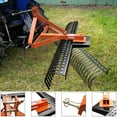 thumbnail image 5 of 6FT Landscape Rake for Tractor,3-Point Lawn Dethatcher Attachments with 36 Steel Tines, 360 Degree Rotation Tow-Behind Landscape Rake, Orange, 5 of 6