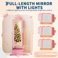 thumbnail image 2 of Garvee Kids Jewelry Armoire Cabinet with Full-Length Mirror & LED Lights, Gilrs Standing Jewelry Organizer, Pink, 2 of 7
