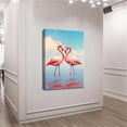 thumbnail image 2 of Flamingo Wall Art Inspirational Prints Flamingo In Sea Level Motivational Poster Animals Artwork Painting Tropical Nature Landscape Style Decor for Girls Teen Bedroom Home, 12x16in, Frameless, 2 of 6