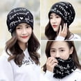thumbnail image 2 of Otoño e invierno, gorro de punto japonés y coreano para mujer, pañuelo para la cabeza, jersey, bufanda cálida, máscara, tres en uno, combina con todo, 2 of 6