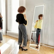 Nextay 21” x 64” White Modern LED Lighted Full Length Floor Mirror
