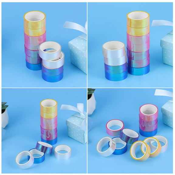 MLINS  12 Rolls Masking Tape High Viscosity Pink Decorative Iridescent Student