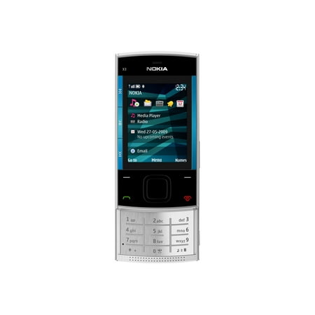 Nokia X3 Feature Phone, 2.2" LCD240 x 320, Silver Blue