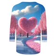 thumbnail image 5 of VKOYWKM Womens Valentine's Day T-Shirts 3/4 Sleeve Love Heart Graphic Tees Casual Spring Tops Hoiday Crew Neck Loose Fit Valentine T-Shirts, 5 of 5