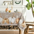 thumbnail image 3 of Fall Tablecloth 60×84 Inch Rectangular, White Orange Pumpkin Autumn Harvest Grain Washable Seasonal Table Cover for Party Picnic Dinner Decor, 3 of 6