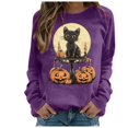 thumbnail image 3 of Futezty Halloween Sweatshirts for Women Plus Size Long Sleeve Cute Graphic Pullover Top 2025 Fall Fashion Shirt Clothes, 3 of 7