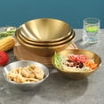 thumbnail image 4 of Pnellth Creative Stainless Steel Soup Bowl Korean Style Golden Silver Color Fruit Salad Bowl Single Layer Home Tableware Kitchen Utensils, 4 of 8