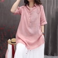 thumbnail image 5 of FDGIU 2026 Summer Women's Henley Tunic Shirt Dress, Half Sleeve Casual Loose Blouse with Buttons, 5 of 7