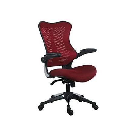 office factor burgundy office chair, ergonomic, lumbar support, adjustable executive&task chair for office/conference room. thick seat&raisable arm rest mesh back office chair 250 lbs