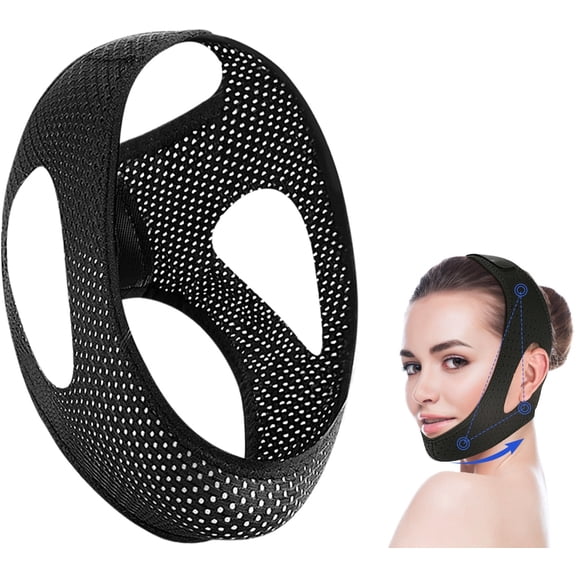 Adjustable Chin Strap for Sleep, Breathable Soft Jaw Strap with Stopper, Anti-Snoring Mouth Closer for Men Women, Travel Home Nighttime Use(RL Black 1 PC)