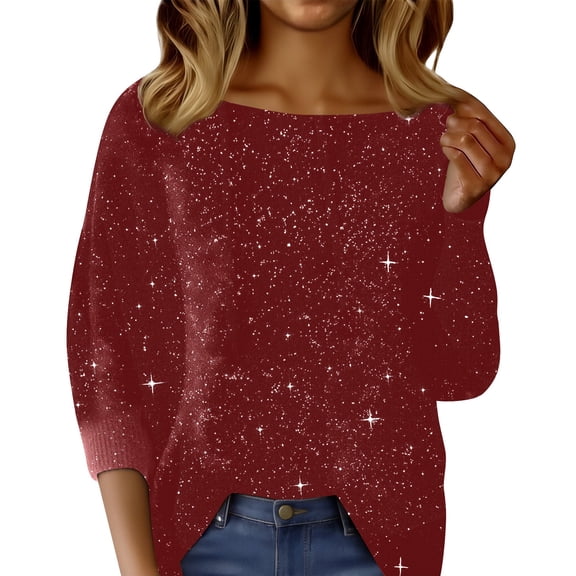 Sweaters for Women Ladies Glitter Real Sequin One Shoulder Strip Warm Women'S Clothing