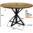 thumbnail image 2 of Garvee Round Dining Table for 4-6, 47" Dining Table, Circle Table, Dining Room Table with Heavy Duty Metal Base, Round Kitchen Table for Kitchen Dinning Room, Brown, 2 of 7