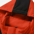 thumbnail image 6 of Men's Windbreakers Color Blocked Three Proof Mountaineering Suit Three In One Thick Warm Long Sleeve Hooded Casual Outwear Windbreaker Front-Zip Jacket Red L, 6 of 8