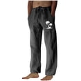 thumbnail image 2 of Puntoco Pantalones casuales largos para hombre, pantalones casuales con estampado de moda para hombre, cintura elástica con bolsillos, pantalones deportivos, 2 of 4