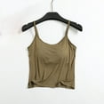 thumbnail image 2 of ShomPort Crop Tank Tops for Womens Adjustable Thin Straps Sleeveless Comfort Padded Nightwear Solid Color Smoothing Loungewear, 2 of 3