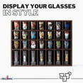 thumbnail image 4 of DECOMIL Shot Glass Display Case for Wall & Free Standing, Shot Glass Holder for Tall Shot Glasses/Shooter Display, for 28 Glass, Solid Wood, Shot Glass Display Rack Without Door, 4 of 4