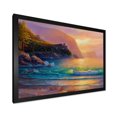 thumbnail image 2 of Romantic Beach During Warm Evening 32 in x 24 in Framed Photography Canvas Art Print, by Designart, 2 of 4