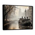 thumbnail image 2 of Designart "Grey Canal Vintage Canal painting" Canals Floater Framed Wall Art Print, 2 of 7