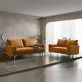 thumbnail image 5 of Enor Furniture Gresham 70" Upholstered Modern Velvet Sofa in Ginger Brown, 5 of 5