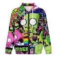 thumbnail image 4 of Invader Zim Zip-Up Hoodie Pullover Hooded Long Sleeve Sweatshirts Tops Blouse with Pocket for Mens Womens, 4 of 8