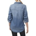 thumbnail image 4 of MixMatchy Women's Casual Daily Long/Roll Up Sleeve Button Down Denim Chambray Shirt (S-3XL), 4 of 6