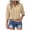 Khaki, variant on Gauze Shirts Women Summer Casual Loose 3/4 Sleeve Button Down Tops Textured Collared Work Blouses Vacation Clothes (Light Pink, XXL)