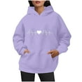 thumbnail image 5 of tklpehg Womens Hoodies Going Out Tops Lightweight Vintage Sweatshirt Hooded Long Sleeve Tops Classic Solid Color Casual Loose Pullover (Purple,S), 5 of 6