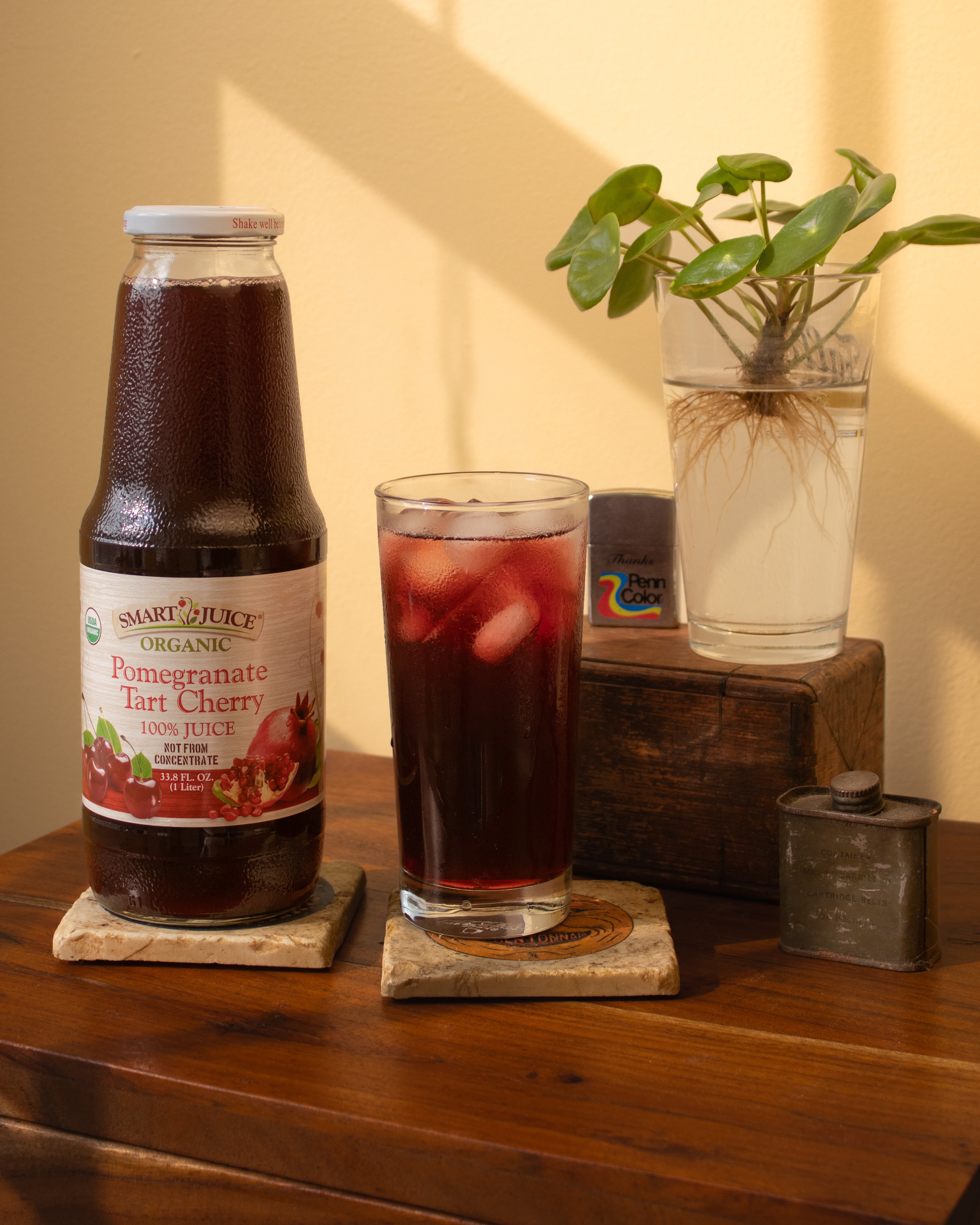 Smart Juice Organic Pomegranate–Tart Cherry Juice - 100% Juice, Not From Concentrate - 33.8 fl oz (1L) - (case of 6)